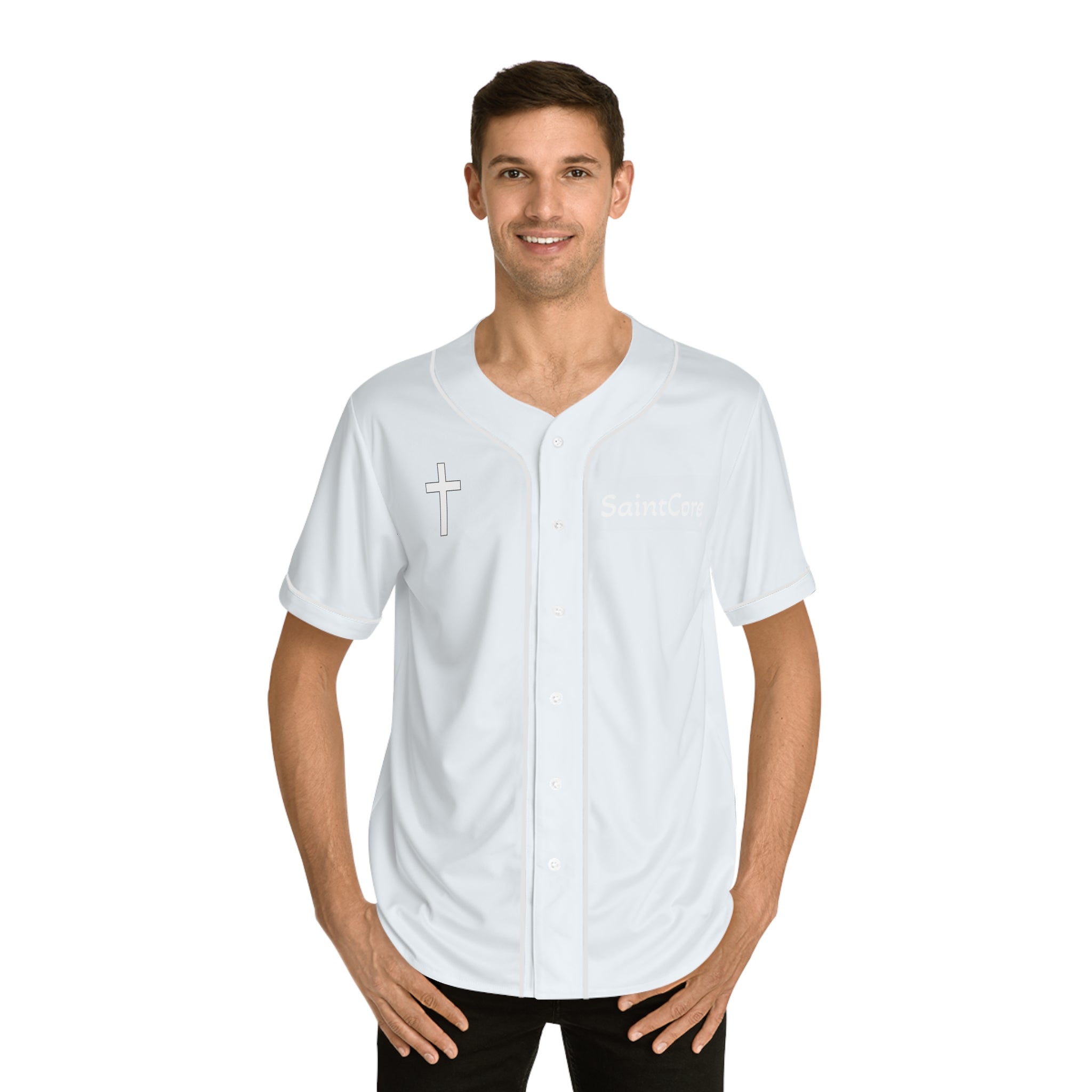 Unisex Baseball cross Jersey (Walk by faith text)