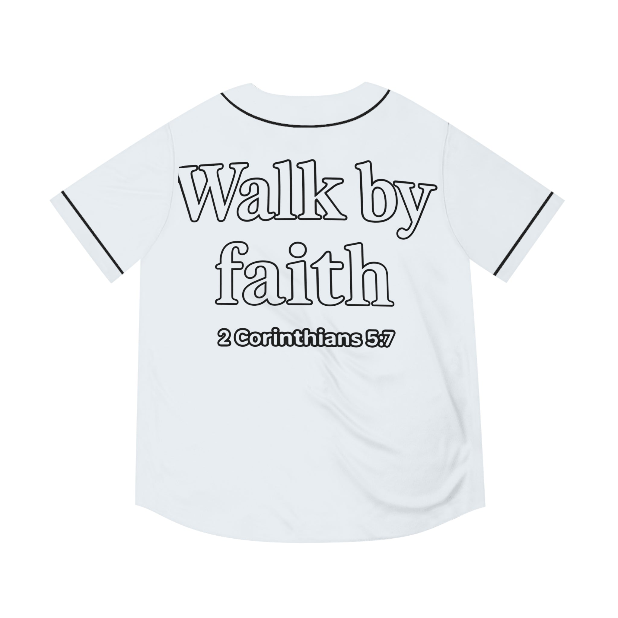 Unisex Baseball cross Jersey (Walk by faith text)