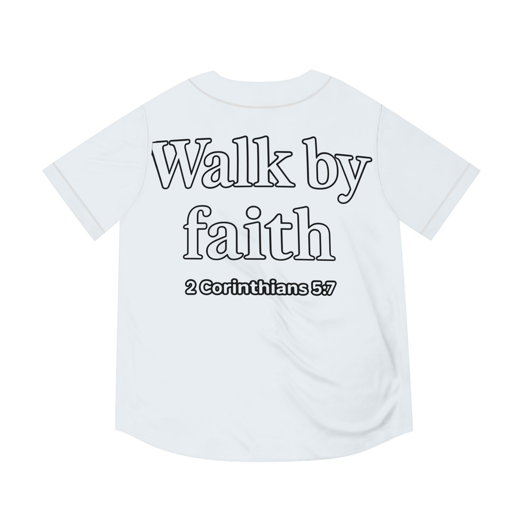 Unisex Baseball cross Jersey (Walk by faith text)